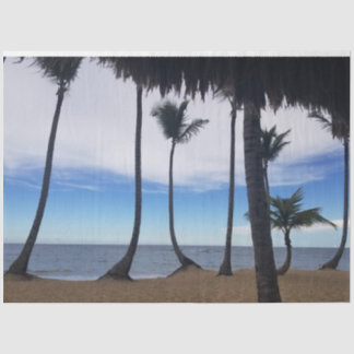 Mousseline Palmiers sur la plage 1 Tissus papier