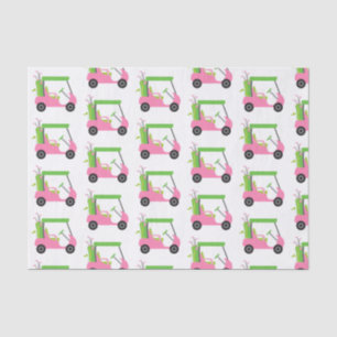 Mousseline Panier de golf rose et vert Papier papier