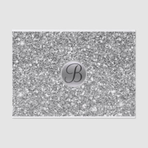 Mousseline Papier à lettres à monogramme pailleté argenté gla