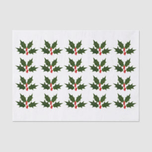 Mousseline Papier cadeau cadeau enveloppant Noël Holly