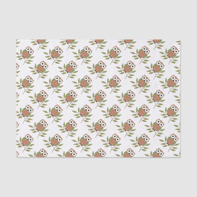 Mousseline Papier cadeau Chouette (Recto)