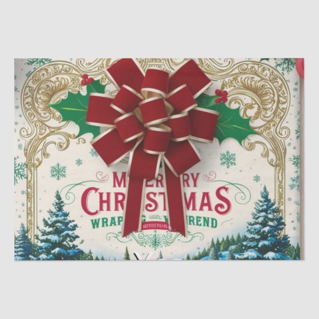 Mousseline Papier cadeau de Noël Vintage (Recto)