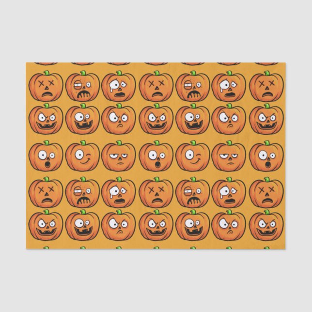 Mousseline Papier Citrouille d'Halloween (Recto)