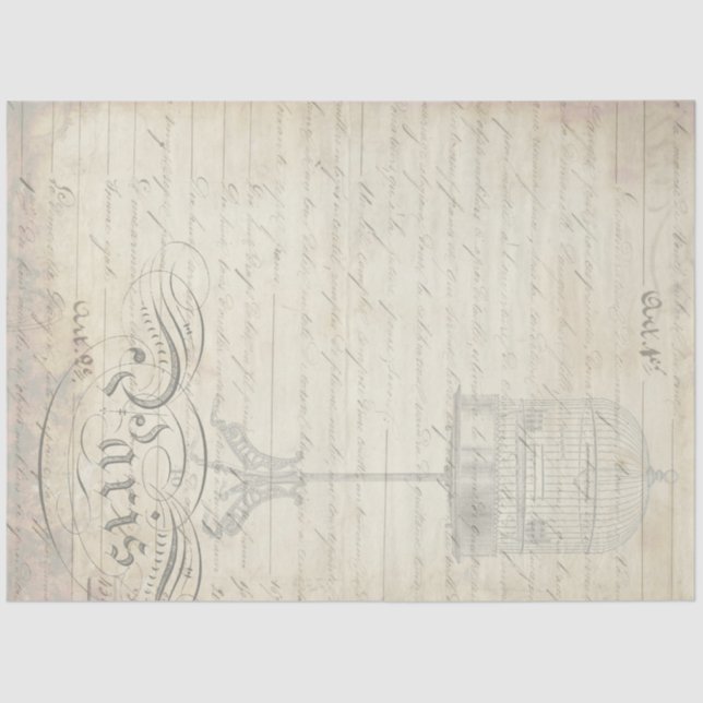 Mousseline Papier compagnon de découpage Ephemera Peacock (Recto)