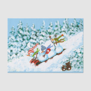 Mousseline Papier de bonhommes de neige de Noël