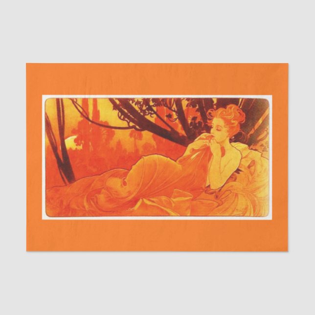 Mousseline Papier de découpage 10"x15" - Alphonse Mucha 25 (Recto)