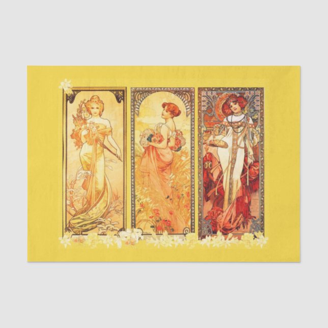 Mousseline Papier de découpage 10"x15" - Alphonse Mucha 42 (Recto)