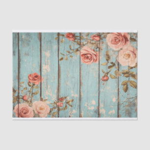 Mousseline Papier de découpage à feuilles de bois rose Aqua