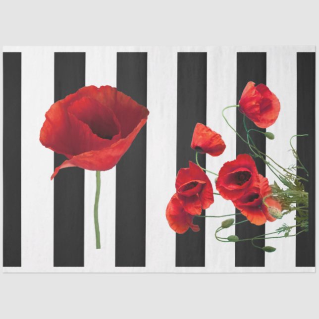 Mousseline Papier de découpage à fleur rouge 3D (Recto)