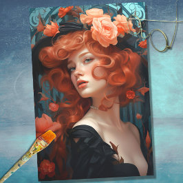 Mousseline Papier de découpage Art Nouveau Femme 2