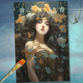 Mousseline Papier de découpage Art Nouveau Femme 3