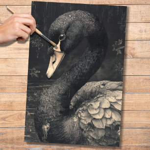 Mousseline Papier de découpage Black Swan 2