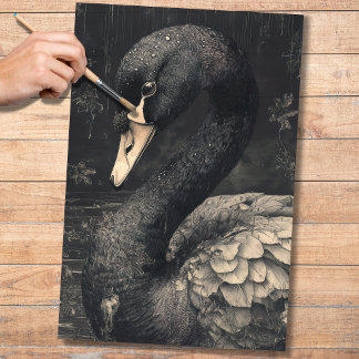 Mousseline Papier de découpage Black Swan 2