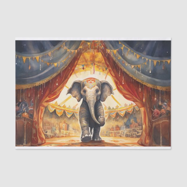 Mousseline Papier de découpage Circus Elephant 3 (Recto)
