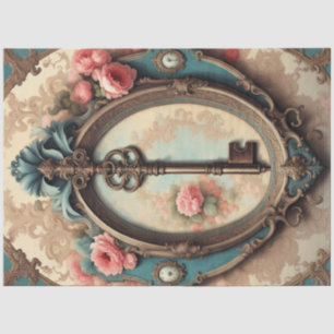 Mousseline Papier de découpage clé Rococo victorien - Rose ro