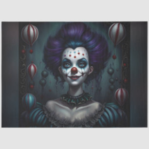 Mousseline Papier de découpage Clown Halloween à cheveux viol