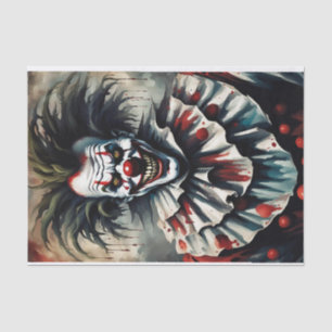 Mousseline Papier de découpage clown rouge d'Halloween