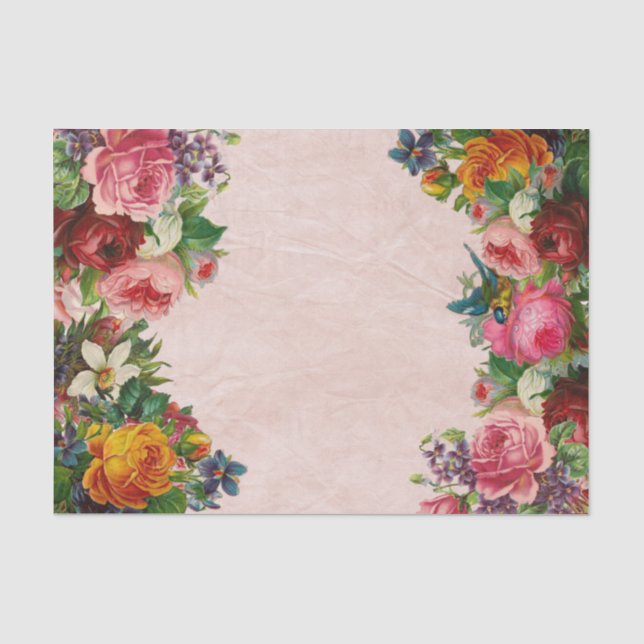 Mousseline Papier de decoupage de bouquet floral (Recto)
