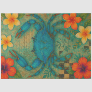 Mousseline Papier de découpage de crabe bleu tropical - Côtie