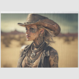 Mousseline Papier de découpage de la cow-girl Steampunk | Wes
