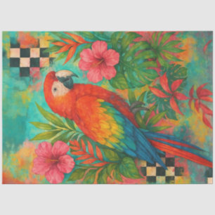 Mousseline Papier de découpage de Macao Tropical - Perroquet 