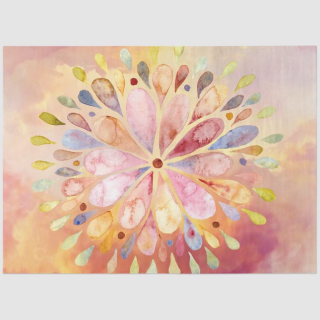 Mousseline Papier de découpage de mandala floral (Recto)