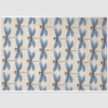 Papier de découpage de meubles de libellules bleue