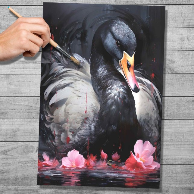 Mousseline Papier de découpage de Swan noir 1 (Créateur téléchargé)