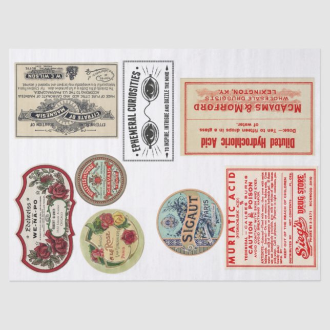 Mousseline Papier de Decoupage d'éléments d'étiquette de (Recto)