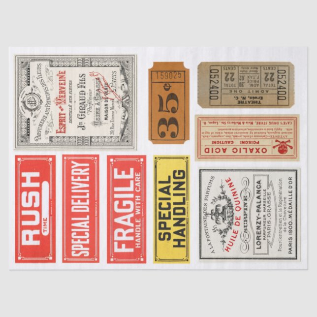 Mousseline Papier de Decoupage d'éléments d'étiquette de (Recto)