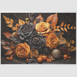 Mousseline Papier de découpage d'Halloween orange et Rose noi