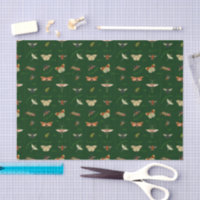 Papier de découpage d'insectes vintages vert forêt