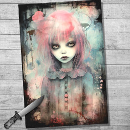 Mousseline Papier de découpage éffrayant fille 10