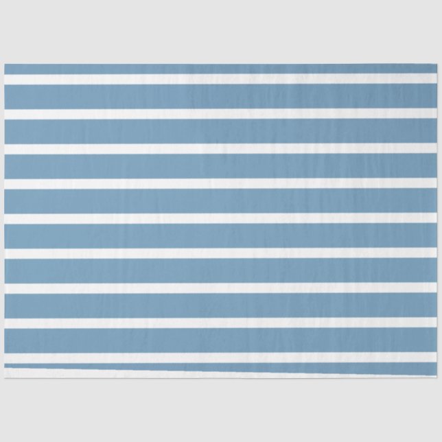 Mousseline Papier de découpage en tissu blanc bleu rayé (Recto)