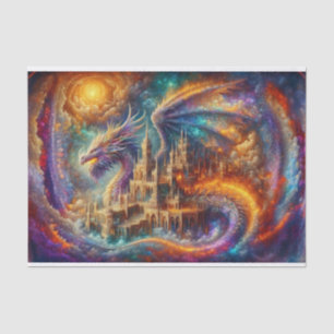 Mousseline Papier de découpage Golden Castle Dragon Mystiqu