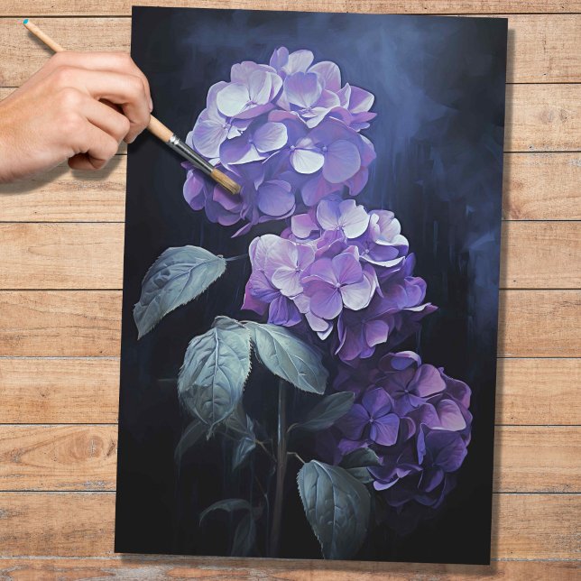 Mousseline Papier de découpage Hydrangea 1 violet (Créateur téléchargé)