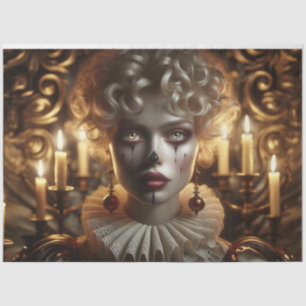 Mousseline Papier de découpage mystérieux Arlequin femme