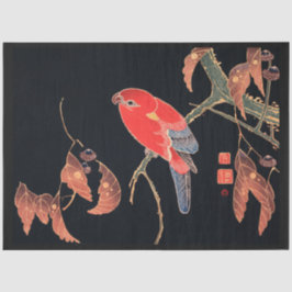 Mousseline Papier de découpage noir de l'oiseau japonais