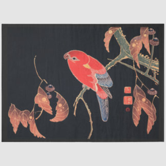 Mousseline Papier de découpage noir de l'oiseau japonais