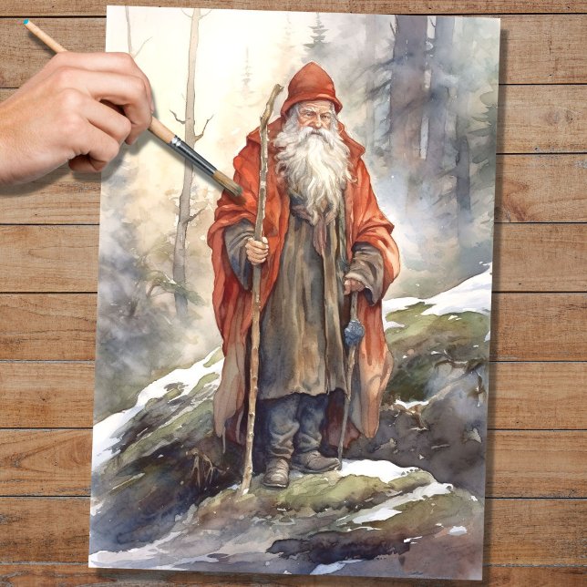 Mousseline Papier de découpage Old Man Père Noël 6 (Créateur téléchargé)