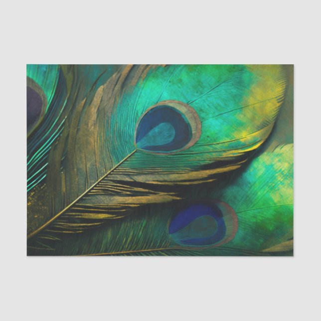 Mousseline Papier de découpage PEACOCK (Recto)