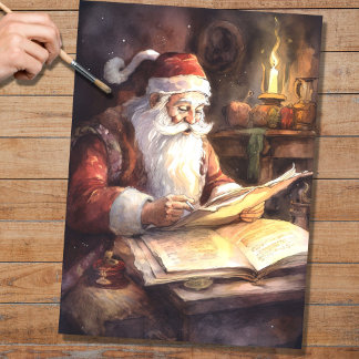 Mousseline Papier de découpage Père Noël 3 nostalgique