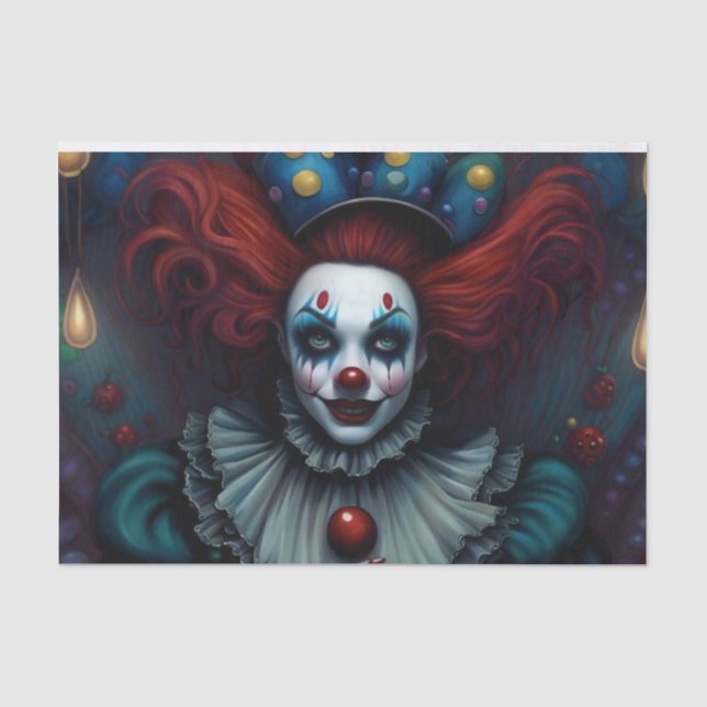 Mousseline Papier de découpage pour Halloween Clown déplaisan (Recto)