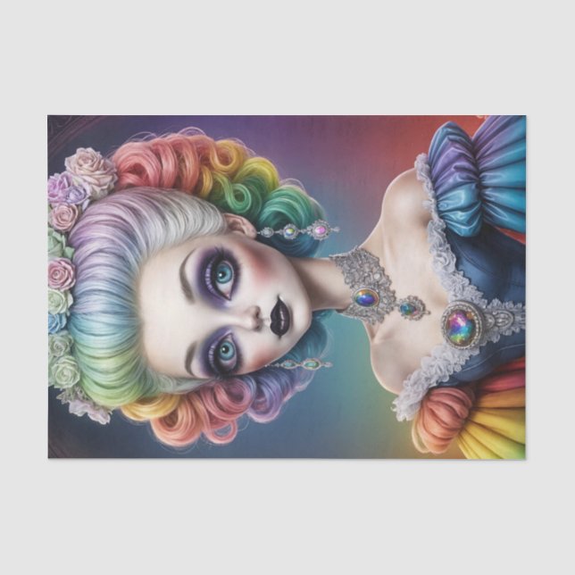 Mousseline Papier de découpage Rainbow Marie Antoinette (Recto)