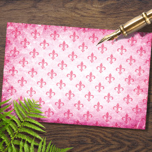 Mousseline Papier de découpage rose Fleur De Lis