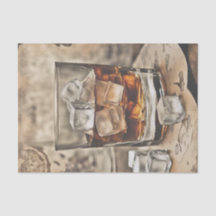 Papier de découpage Verre de Whiskey Bourbon