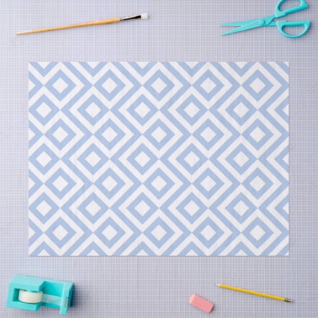 Mousseline Papier de fond bleu clair et blanc (Artisanat)