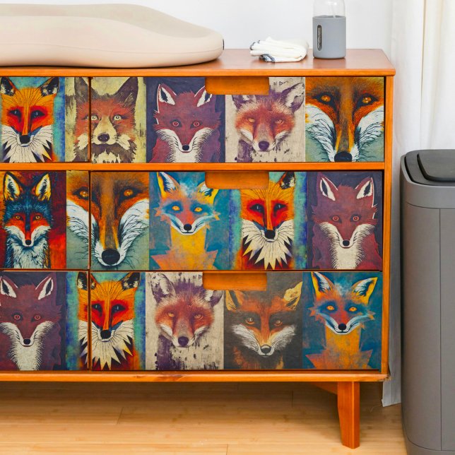 Mousseline Papier de fond de découpage Fox Collage (Créateur téléchargé)