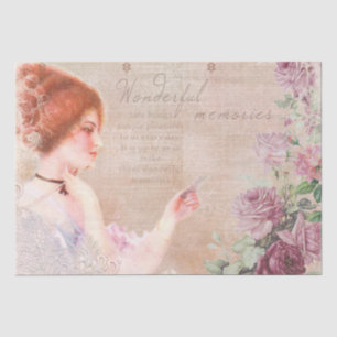 Mousseline Papier de fond de découpage vintage de la dame vic