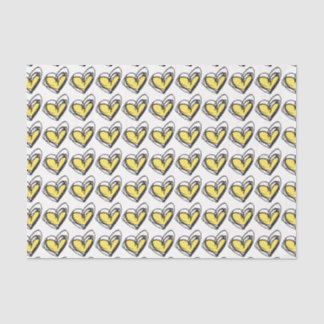 Mousseline Papier de fond du coeur jaune — Trendy & Elegant